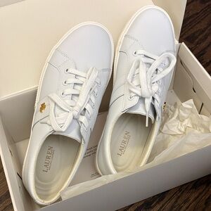 Polo by Ralph Lauren White and Gold Sneakers